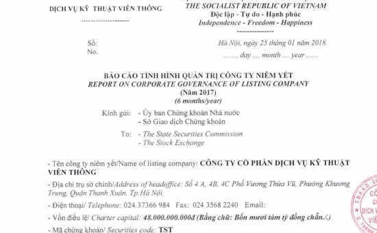 Giải trình NNCL trong KQKD hợp nhất quý 4 năm 2017 so với cùng kỳ năm trước